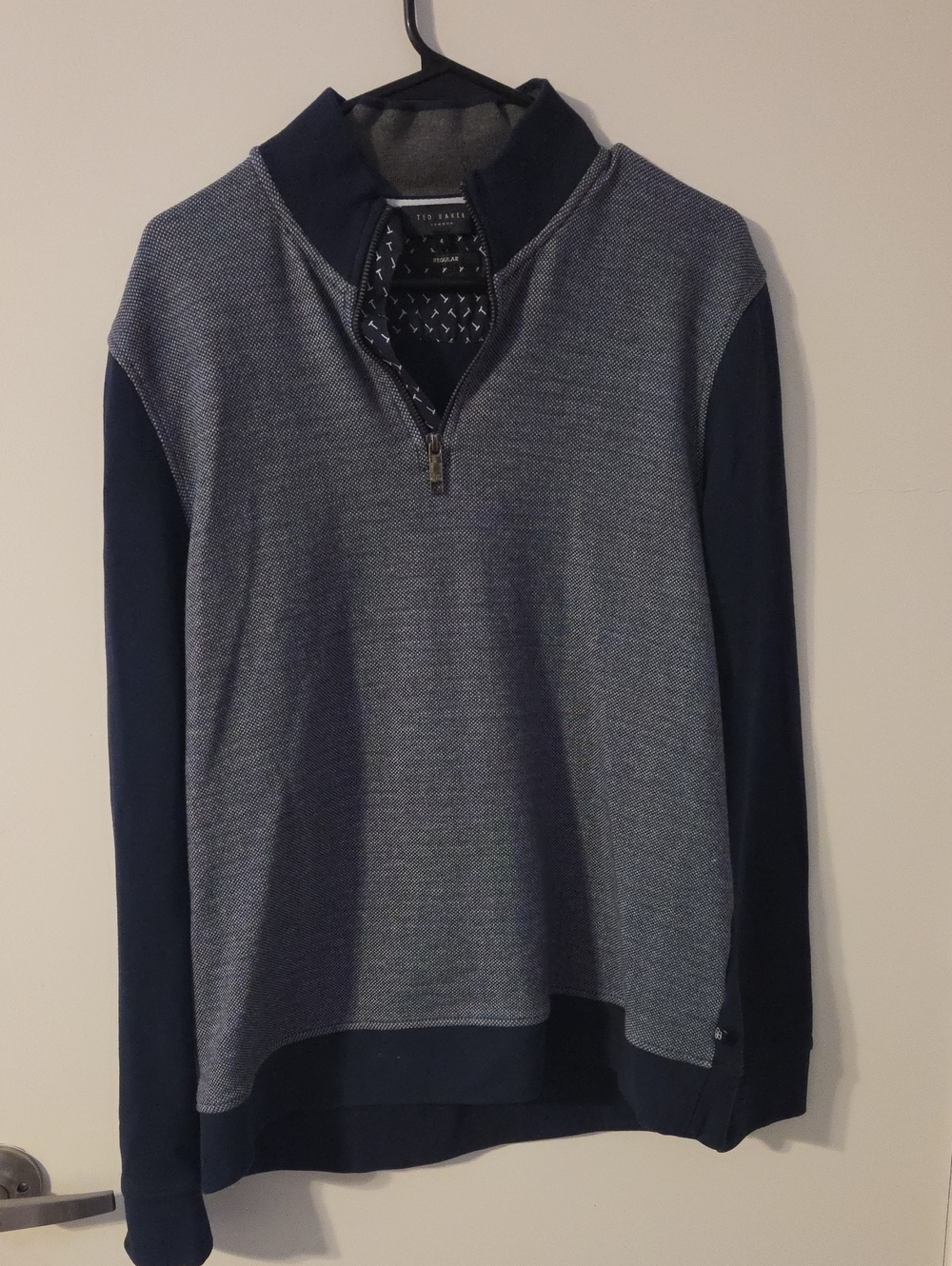 Ted Baker Men's Navy & Heather Blue Half-Zip Pullover